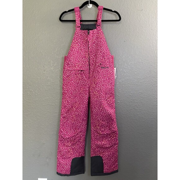NEW Arctix Snow Bib Overalls Kids M 10 12 Waterproof Insulated Ski Fuchsia Stars - Picture 1 of 6